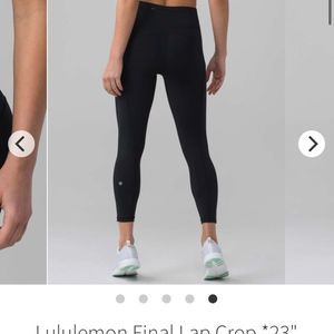 LULULEMON Final Lap Crop 23” Like New Black Nulux Leggings Fast & Free Sz 6 VEUC